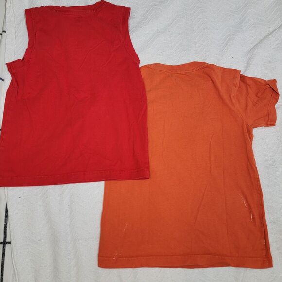 Gymboree Set Of 2 Boys Shirts Cotton Rhino Nautical Red Orange Size 8 READ - Picture 2 of 16